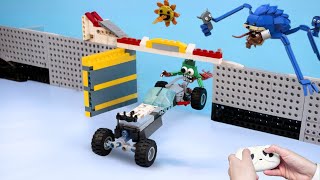 Monster Chase \u0026 Motorized LEGO Door – Can This LEGO Car Make It Through? 👾🚗