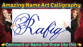 Rafiq Name Signature Calligraphy Status | How to Draw, Cursive Calligraphy with Cut Marker