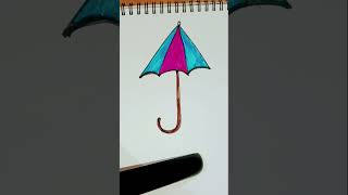 How to draw an umbrella☂️ easily by letter J #shorts #art  #easydrawing #kidsart learnwithchanchal09