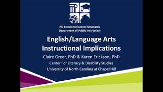 NC Extended Content Standards -  ELA Instructional Implications