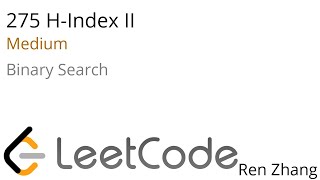 Leetcode 275 H-Index II