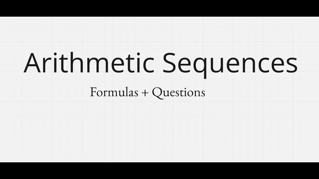 Arithmetic Sequences Youtube
