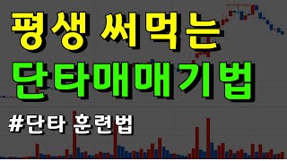 평생 써 먹는 단타매매기법과 단타훈련법