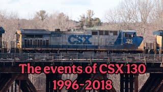 The events of the CSX GE AC4400CW locomotive numbered 130 (1996-2018)