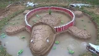 Rescue Turtle From Dry Up Place Build Tortoise Pond Turtle Temporary Background Turtle vs Crocodile