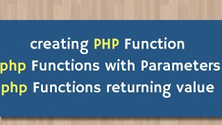 php functions | PHP Functions With Arguments | PHP Tutorial For Beginners