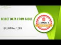 select data from table in SQL | Learnomate Technologies