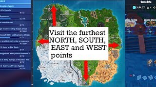visit the furthest north south east and west points of the island fortnite - fortnite visit the furthest north south east west