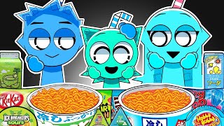 Incredibox Sprunki - Sprunki OC Aqua Family Convenience Store Food Mukbang Animation | ASMR