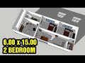 A121_HOUSE MODEL DESIGN || 6.00 x 15.00 || 2 BEDROOM