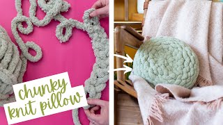 No-Sew Chunky Knit Pillow Tutorial | DIY Cozy Knit Cushion