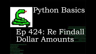 Python Basics Re Findall Dollar Amounts