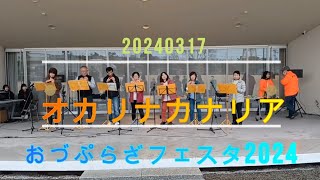 🐤カナリア🐤🌸オカリナ演奏🌸おづぷらざフェスタ2024　春一番〜遠い世界に〜勇気りんりん〜アンパンのマーチ〜線路は続くよどこまでも～贈る言葉〜明日があるさ