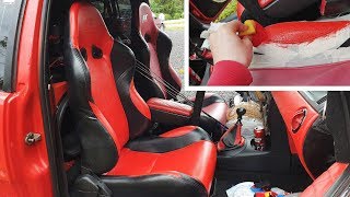 Car Leather Seat Restoration / Paint #diy ENG Subtitles