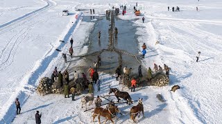 Annual winter festival underway in Chagan Lake of northeastern China's Jilin