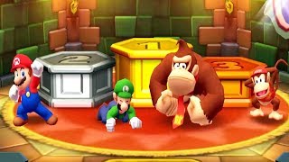 Mario Party Star Rush Minigames - Mario Vs Luigi Vs Diddy Kong Vs DK (Master Cpu)