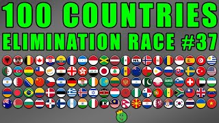 100 Countries Elimination Marble Race in Algodoo #37 \ Marble Race King
