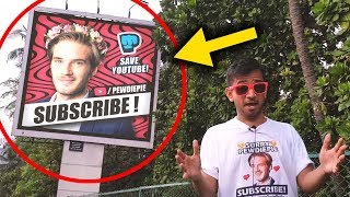 PewDiePie Billboards in INDIA | T-Series vs PewDiePie