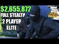 GTA Online Cayo Perico Heist- Stealth Approach 2 Player Elite $2,655,872