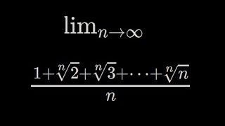 Límite de la suma de raíces enésimas de n dividido n