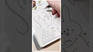 ９月はじめの絵日記メイキング🐰🌕【毎日絵日記】 #shorts