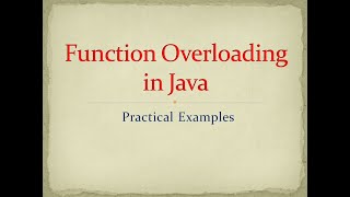 ICSE | Function Overloading | Program Examples | Java