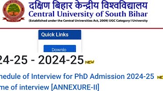 cusb phd interview schedule and interview list out i