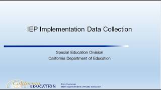 Individualized Education Program (IEP) Implementation Data Collection Training 2026