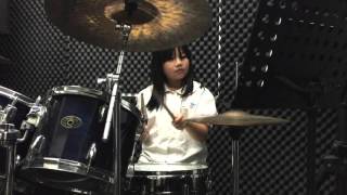 [ 爵士鼓手魷魚kEN ] 2015-12 教學😀( 鼓手 - 許心奕；爵士鼓練習2-1 ) Drum Cover Practice SparxStix 發光鼓棒