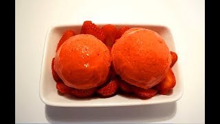 STRAWBERRY SORBET WITHOUT ICE CREAM MAKER (BY CRAZY HACKER)