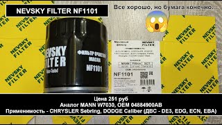 Распил масляного фильтра NEVSKY FILTER NF1101 (аналог MANN W7030)