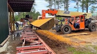 Sawing Lumber With Woodmizer Sawmills (no talk, machinery sounds)