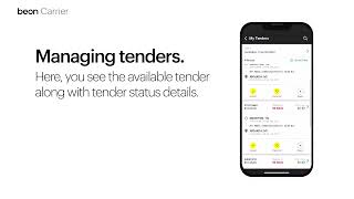 Beon Carrier | Manage Tenders How To