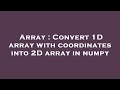 Array : Convert 1D array with coordinates into 2D array in numpy