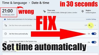 Set time automatically Windows 11 not working Fix