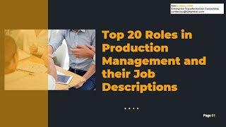 45- Top 20 Roles in Production Management and their Job Descriptions