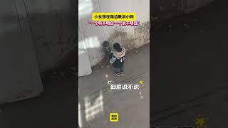 小女孩教训小狗狗狗 小狗狗能有什么坏心思 狗与小主人 狗狗的心思都写在脸上了