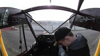 Hand Propping a Piper L-18C Super Cub