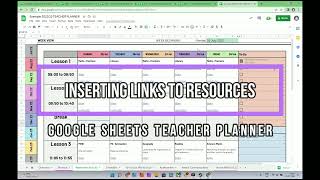 Adding Links to Lesson Plans & Resources | Google Sheets Teacher Planner