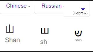 山, Ш, and ש all sound similar