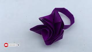 How to make beautiful Rose Ring | paper ring origami | DIY Paper Hand Ring | Easy Paper Jewellery