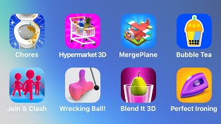 Chores, Hypermarket 3D, Merge Plane, Bubble Tea, Join & Clash, Wrecking Ball, Blend It 3D