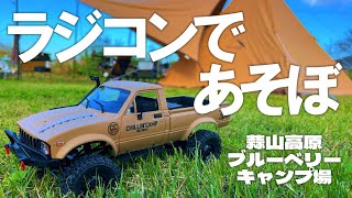 【キャンプでラジコン】妻もハマった激安クローラーラジコン！蒜山高原ブルーベリーキャンプ場