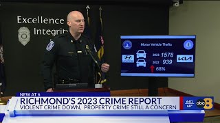 Richmond Police Chief provides 2023 crime data for car thefts, shootings in end-of-year briefing