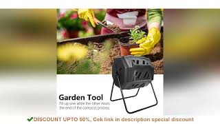 Outdoor Tumbling Composter PP Plastic Dual Compartment Rotating Batch Compost Bin for Kitchen Wast