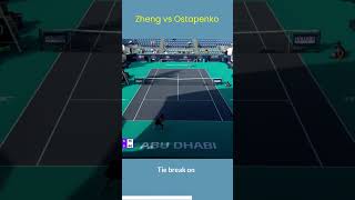 Tennis WTA Abu Dhabi UAE 2023 Zheng vs Ostapenko 7-6 6-1 #shorts