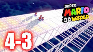 Super Mario 3D World - 4-3 Beep Block Skyway - All Stars \u0026 Stamp 100% Gameplay Walkthrough