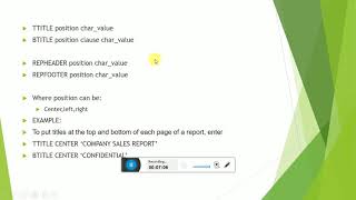 sql * plus formatting commands 2