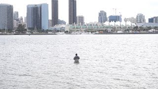 EPIC BITE While Wading in San Diego Bay!! -- SURPRISE CATCH!