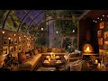 🌧 Rainy Night Forest at Cozy Coffee Shop - Smooth Jazz with Rain Sounds For Relax, Study and Sleep